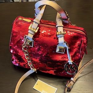 Michael Kors Red Sequins GRAYSON BAG